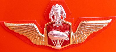 Thai Army Metal Wings Badge Pin with Balloon Center and 